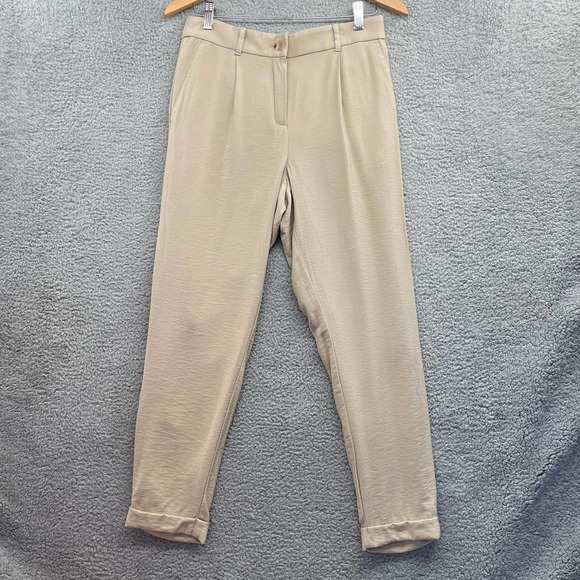 LOFT Pants - LOFT Cuffed Slim Pants Women's Small Khaki Pleated Stretch Comfort Waist